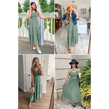 Dokuritu Crochet Lace Maxi Dress Women 2024 Boho Style