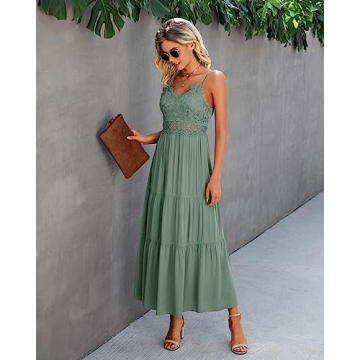 Dokuritu Crochet Lace Maxi Dress Women 2024 Boho Style