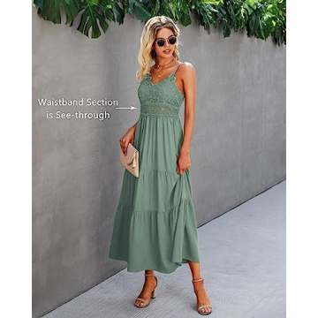 Dokuritu Crochet Lace Maxi Dress Women 2024 Boho Style