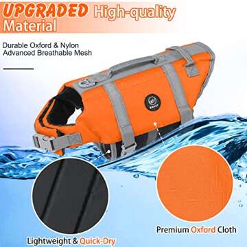 Adjustable EMUST Dog Life Vest for Safe Water Fun