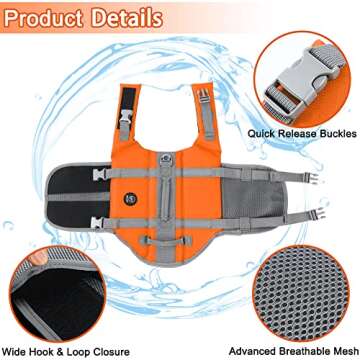 Adjustable EMUST Dog Life Vest for Safe Water Fun