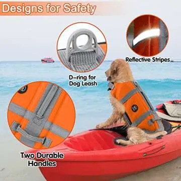 Adjustable EMUST Dog Life Vest for Safe Water Fun