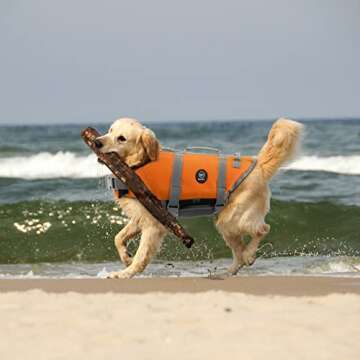 Adjustable EMUST Dog Life Vest for Safe Water Fun
