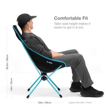 Helinox Sunset Chair - Lightweight High-Back Camping Chair with Pockets and Adjustable Headrest