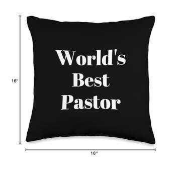 100xGifts Pastor Gift for Birthday Christmas Appreciation World's Best Throw Pillow, 16x16, Multicolor