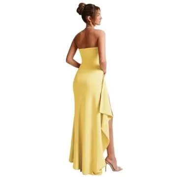 Women’s Sexy Strapless Backless Maxi Dress for Parties