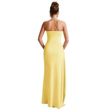 Women’s Sexy Strapless Backless Maxi Dress for Parties