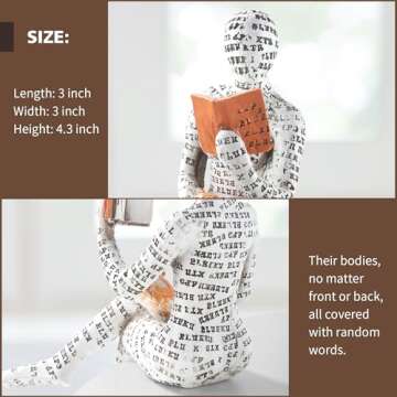 Elegant GRAPMKTG Reading Women Thinker Statue for Home Decor