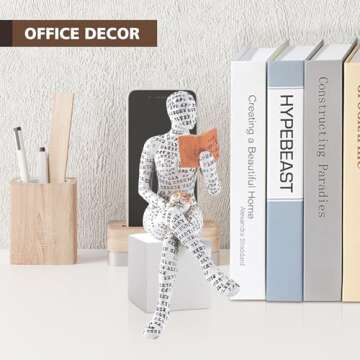 Elegant GRAPMKTG Reading Women Thinker Statue for Home Decor