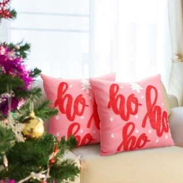 Wonderjune Velvet Hohoho Christmas Pillow Covers 18x18