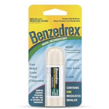 Benzedrex Nasal Decongestant Inhaler - Fast Relief for Sinus Pressure & Congestion