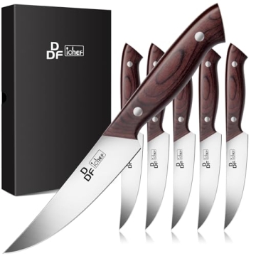 DDF iohEF Steak Knives Set of 6 for Effortless Dining