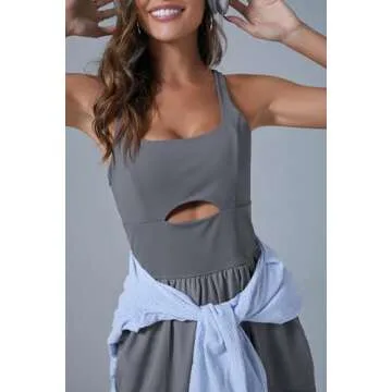 Cicy Bell Women's Workout Athletic Jumpsuits Activewear Yoga Running Cross Back Long Pants Romper with Pockets