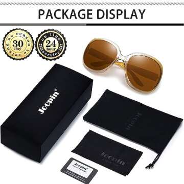 Joopin Oversized Champagne Sunglasses for Women, Trendy Big Large Womens Sunglasses Polarized, Wide Frame Ladies Brown Shades Sunnies