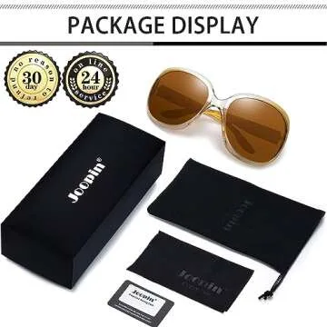 Joopin Oversized Champagne Sunglasses for Women, Trendy Big Large Womens Sunglasses Polarized, Wide Frame Ladies Brown Shades Sunnies