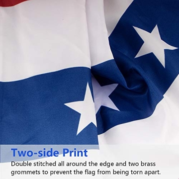 Aisto 3X6 Feet USA Pleated Fan Flag for 4th of July