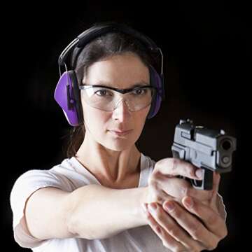 Pro For Sho 34dB NRR Hearing Protection Ear Muffs - Highest NRR in Compact Design, Noise Cancelling Headphones for Adults and Kids, Sensory Autism Ear Protection for Shooting, Gun Range, Mowing, Work