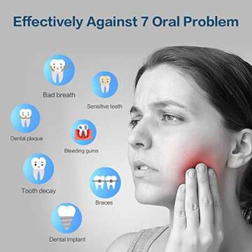 pibidi Water Flosser Professional Cordless Dental Oral Irrigator, Portable and IPX7 Waterproof, 3-Mode Teeth Cleaner, USB Rechargable Water Flossing with 300ML Cleanable Water Tank for Home and Travel