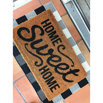 LEVINIS Durable Black and White Outdoor Doormat Rug