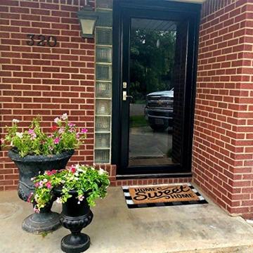 LEVINIS Durable Black and White Outdoor Doormat Rug