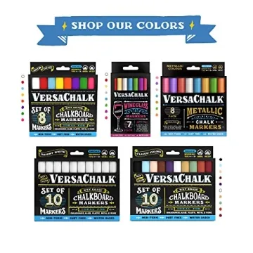 VersaChalk Chalk Markers 8 Pack Liquid Metallic Pens