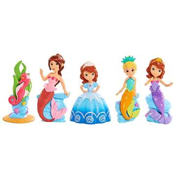 Sofia The First Royal Friends Figure Set, Includes 5 Figures all in 1 Set, Mermaid, Kids Toys for Ag...
