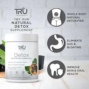 TRU Detox, Activated Charcoal, Vegan Friendly, Whole Body Natural Detox, Eliminates Bloating, Improve Skin Health, 60 Servings