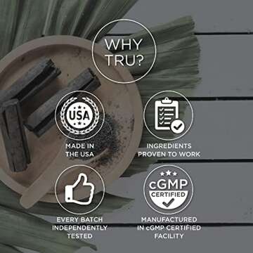 TRU Detox, Activated Charcoal, Vegan Friendly, Whole Body Natural Detox, Eliminates Bloating, Improve Skin Health, 60 Servings