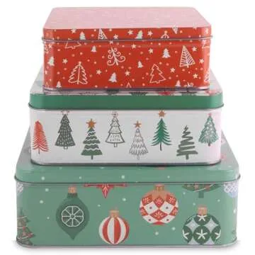 Christmas Cookie Tins - Festive Holiday Gift Containers