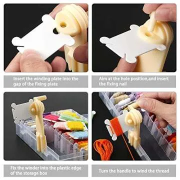 Epesl Embroidery Floss Organizer with Bobbins & Winder