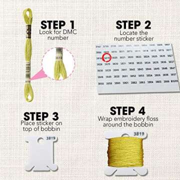 Epesl Embroidery Floss Organizer with Bobbins & Winder