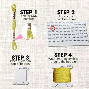 Epesl Embroidery Floss Organizer with Bobbins & Winder