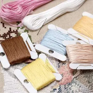 Epesl Embroidery Floss Organizer with Bobbins & Winder