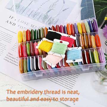 Epesl Embroidery Floss Organizer with Bobbins & Winder