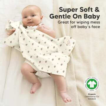KeaBabies 6-Pack Large Burp Cloths - Super Absorbent & Soft