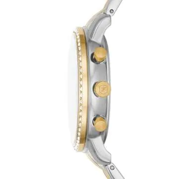 Fossil Women's Neutra Quartz Stainless Steel Chronograph Watch, Color: Gold/Silver (Model: ES5216)