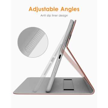 DTTO for iPad 9.7 Inch 5th/6th Generation 2018/2017 Case with Apple Pencil Holder, Premium Leather Folio Stand Cover Case Fit iPad Pro 9.7/Air 2/Air