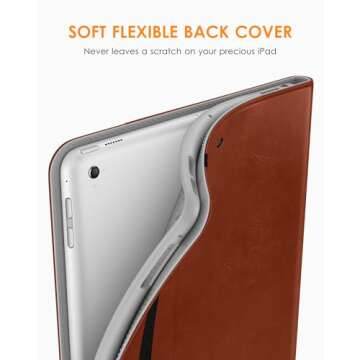 DTTO for iPad 9.7 Inch 5th/6th Generation 2018/2017 Case with Apple Pencil Holder, Premium Leather Folio Stand Cover Case Fit iPad Pro 9.7/Air 2/Air