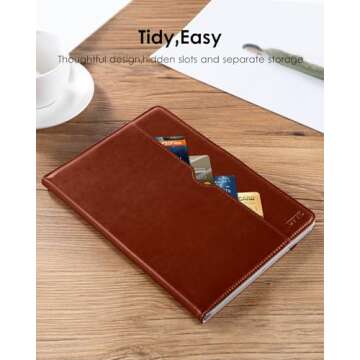 DTTO for iPad 9.7 Inch 5th/6th Generation 2018/2017 Case with Apple Pencil Holder, Premium Leather Folio Stand Cover Case Fit iPad Pro 9.7/Air 2/Air