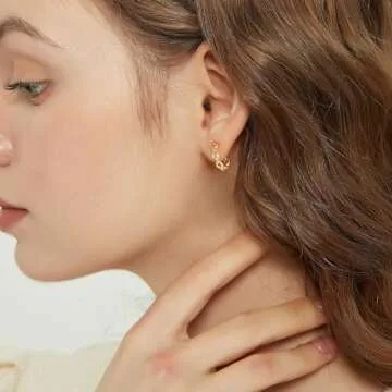 Elegant WEARON Gold Huggie Earrings for Women