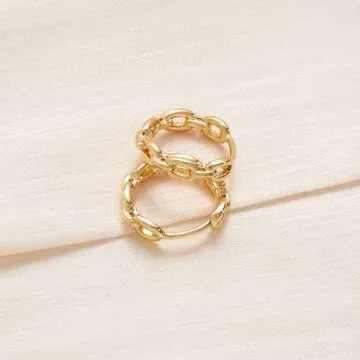 Elegant WEARON Gold Huggie Earrings for Women