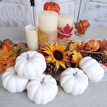 Realistic Mini Artificial Pumpkins for Fall Decor