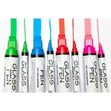 Glass Pen Window Marker: Liquid Chalk Markers for Glass, Car Marker or Mirror Pen with Washable Paint - Car Windows, Storefront Window, Wedding, Parade, Party & Holiday Decorations (White, Fine Tip)
