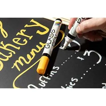 Glass Pen Window Marker: Liquid Chalk Markers for Glass, Car Marker or Mirror Pen with Washable Paint - Car Windows, Storefront Window, Wedding, Parade, Party & Holiday Decorations (White, Fine Tip)