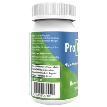 Proferrin ES- 10.5mg of high Absorbing Heme Iron Polypeptide. Made in The USA. 90 Tablets. Easy on The Gut. Not affected by Coffee, Calcium, or PPI's.