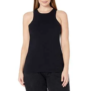 The Drop Women's @lucyswhims Sleeveless Halter Crewneck Sweater Tank, Black, S