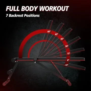 Orinar Adjustable Weight Bench - Full Body Exercise Gear