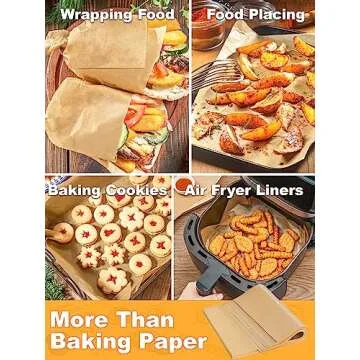 SMARTAKE 400 Pcs Parchment Paper Baking Sheets, 12x16 Inches Non-Stick Precut Baking Parchment, for Baking Grilling Air Fryer Steaming Bread Cup Cake Cookie and More (Unbleached)