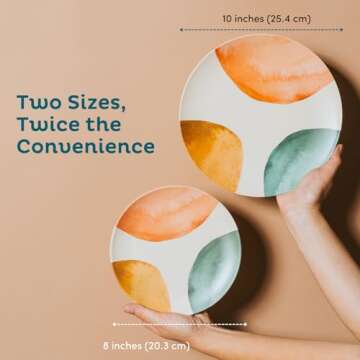 Nook Theory 4 Pack Reusable Bamboo Plates - Non-Toxic Toddler and Kids Plate, Dishwasher Safe, Not M...