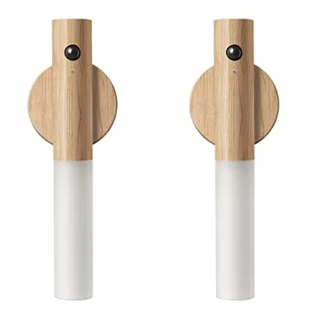 Rechargeable Magnetic Motion Sensor Night Light - White Ash Wood 2PC